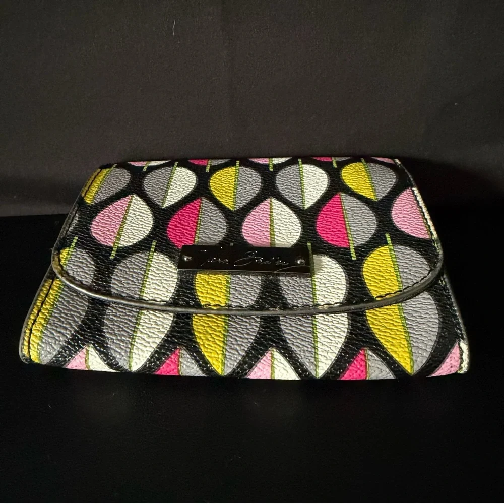 Vera Bradley Leaf Print Snap Billfold Wallet with Zip Coin Purse Coated Canvas - Picture 6 of 11